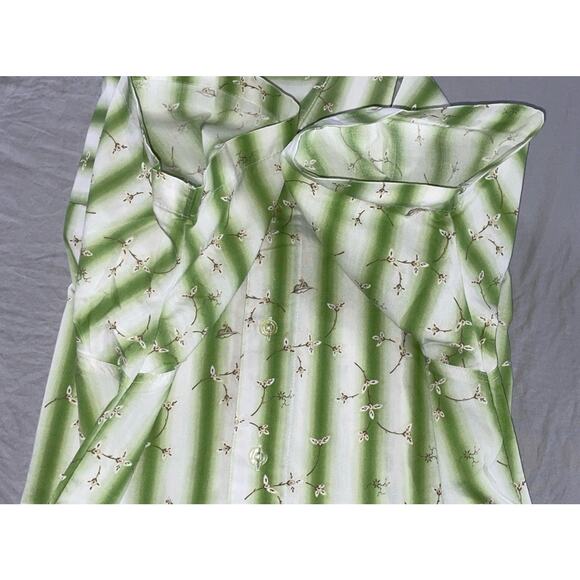 BKE Buckle 67 Button Front Casual Shirt. Green Floral Stripe, Men's Size L. EUC! - Picture 4 of 6